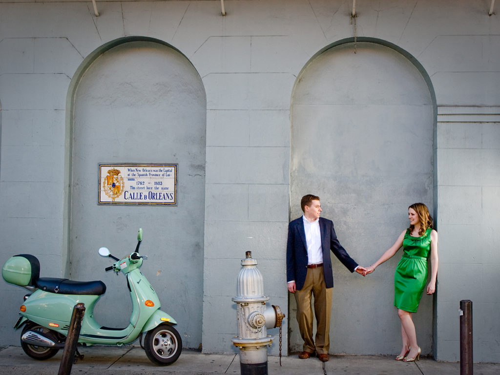 The French Quarter has so much beautiful architecture, and occasionally, impromptu props, such as this Vespa that was parked on the sidewalk. | Photo by Jessica The Photographer