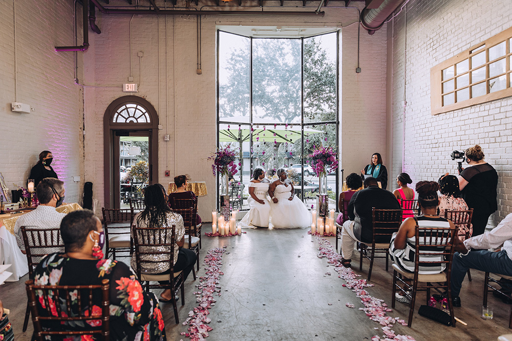 The ceremony and reception took place at Lulu Restaurant Distillery