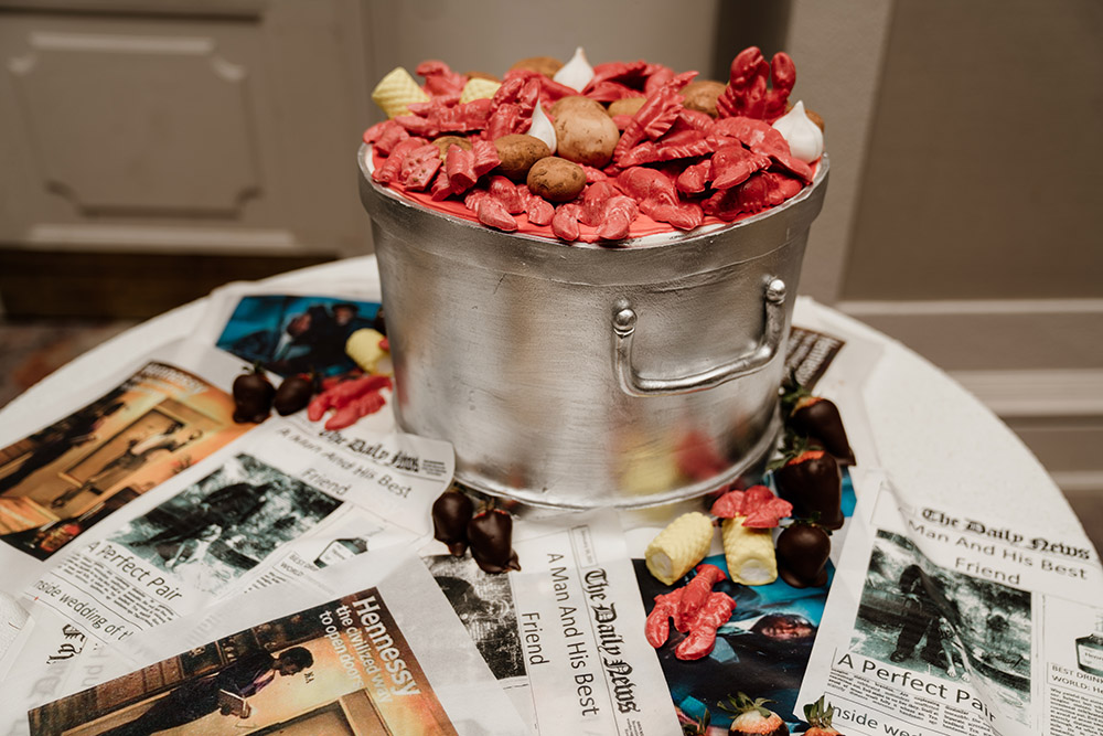 The crawfish boil groom's cake. Photo by Audie Jackson