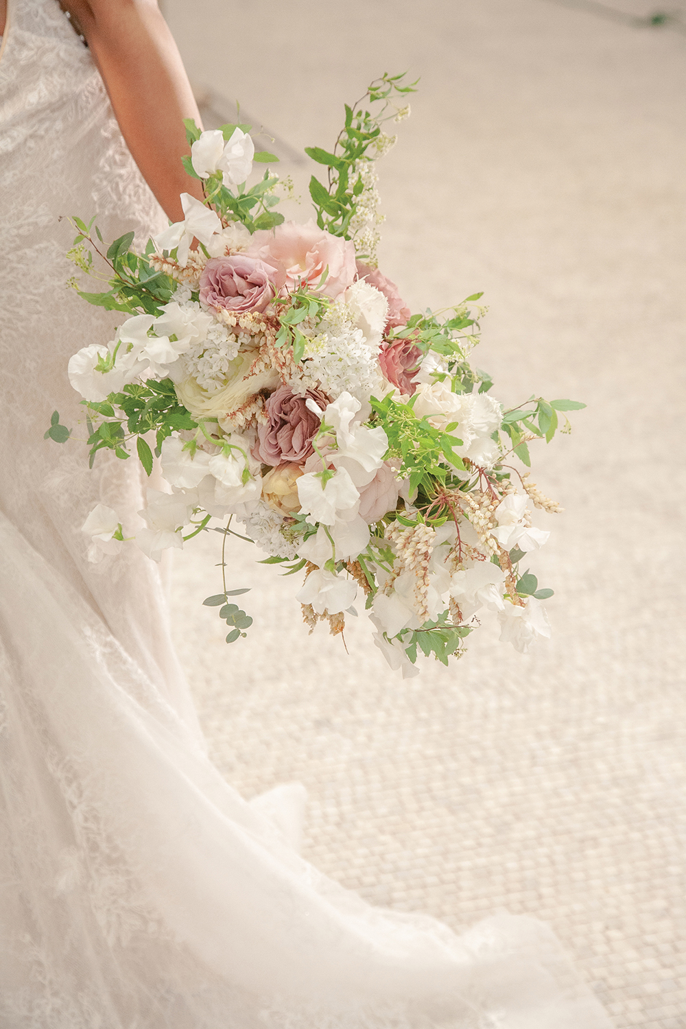 Spring blush and ivory bouquet by Hummingbird Floral Studio