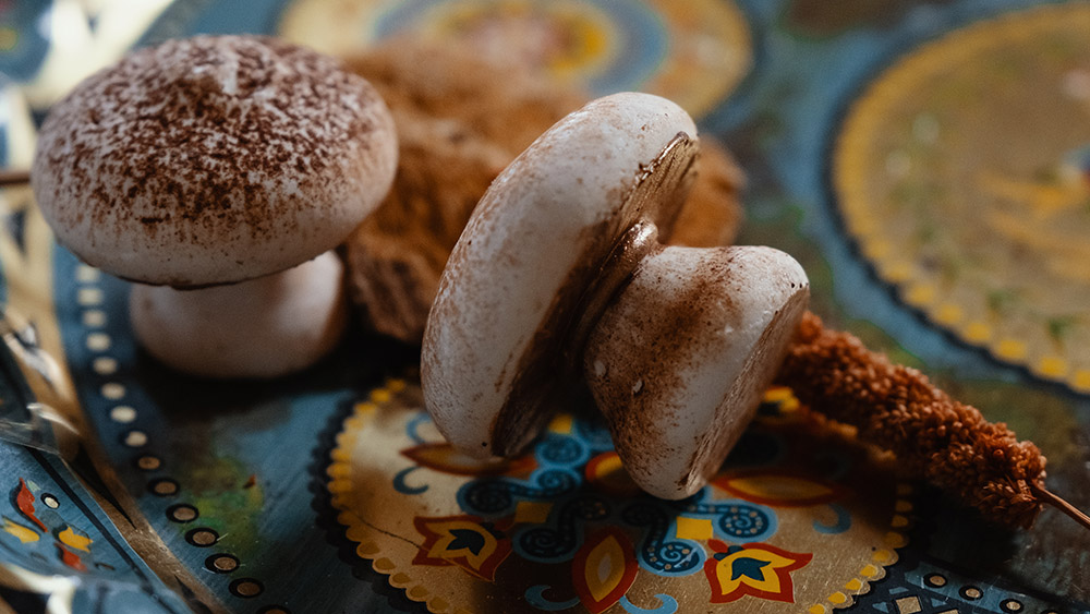 Mushroom shaped meringue wedding favors