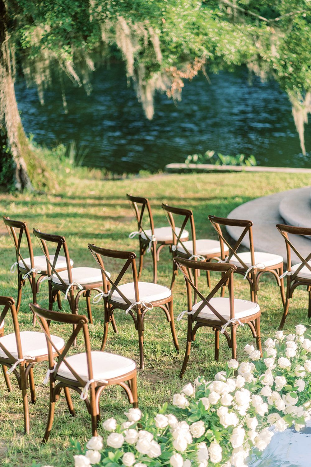 Walnut X-Back Chairs for wedding