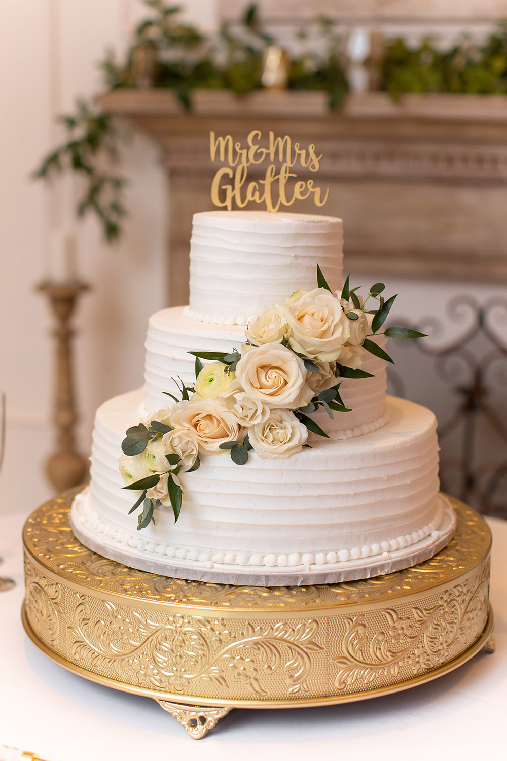 three tier wedding cake by Swiss Confectionery