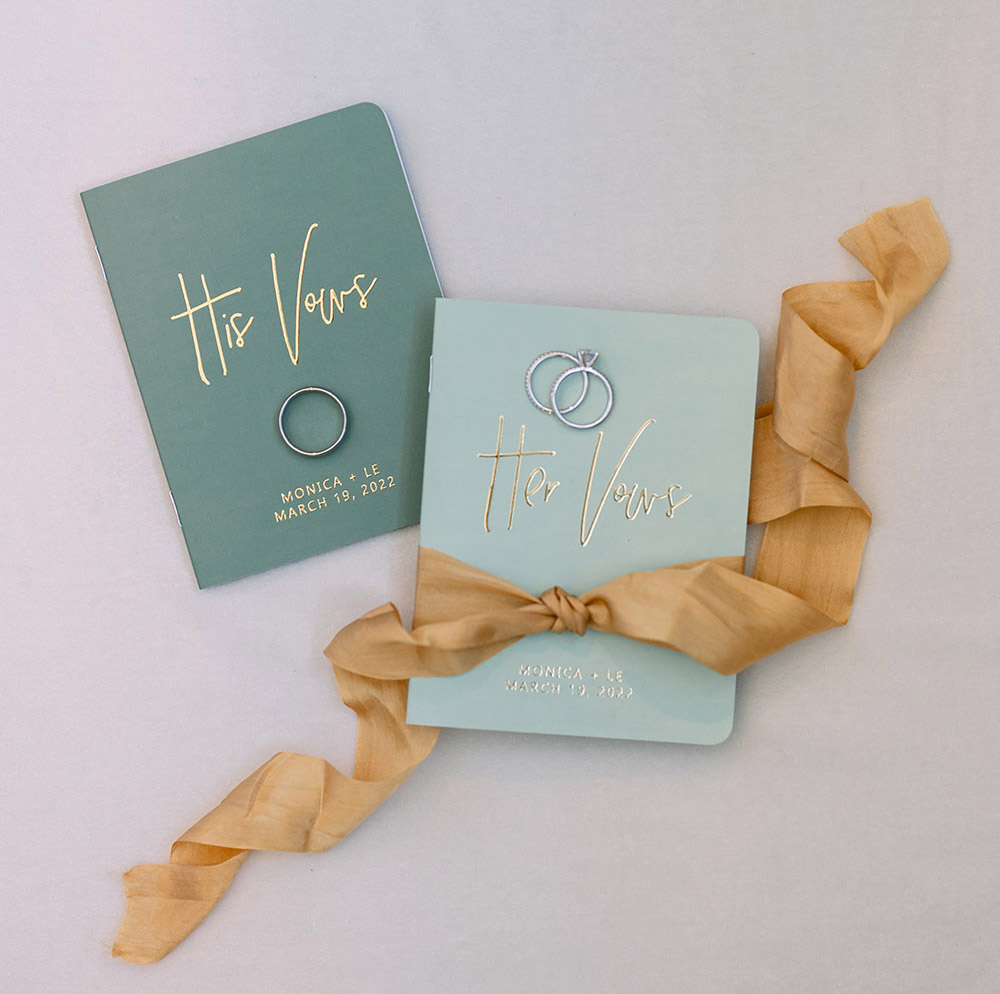 wedding vow books with rings