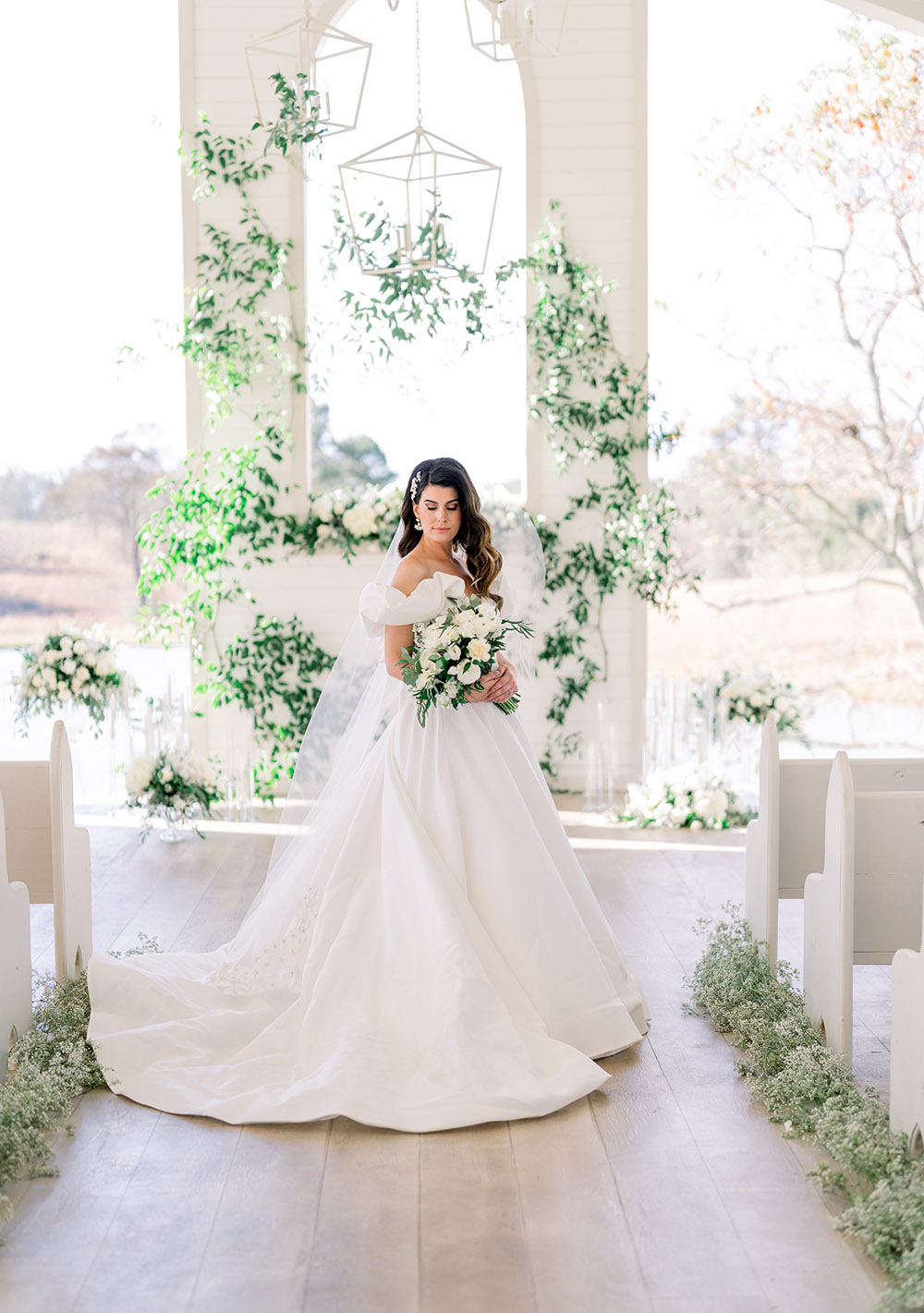 Bride in The White Magnolia Chapel