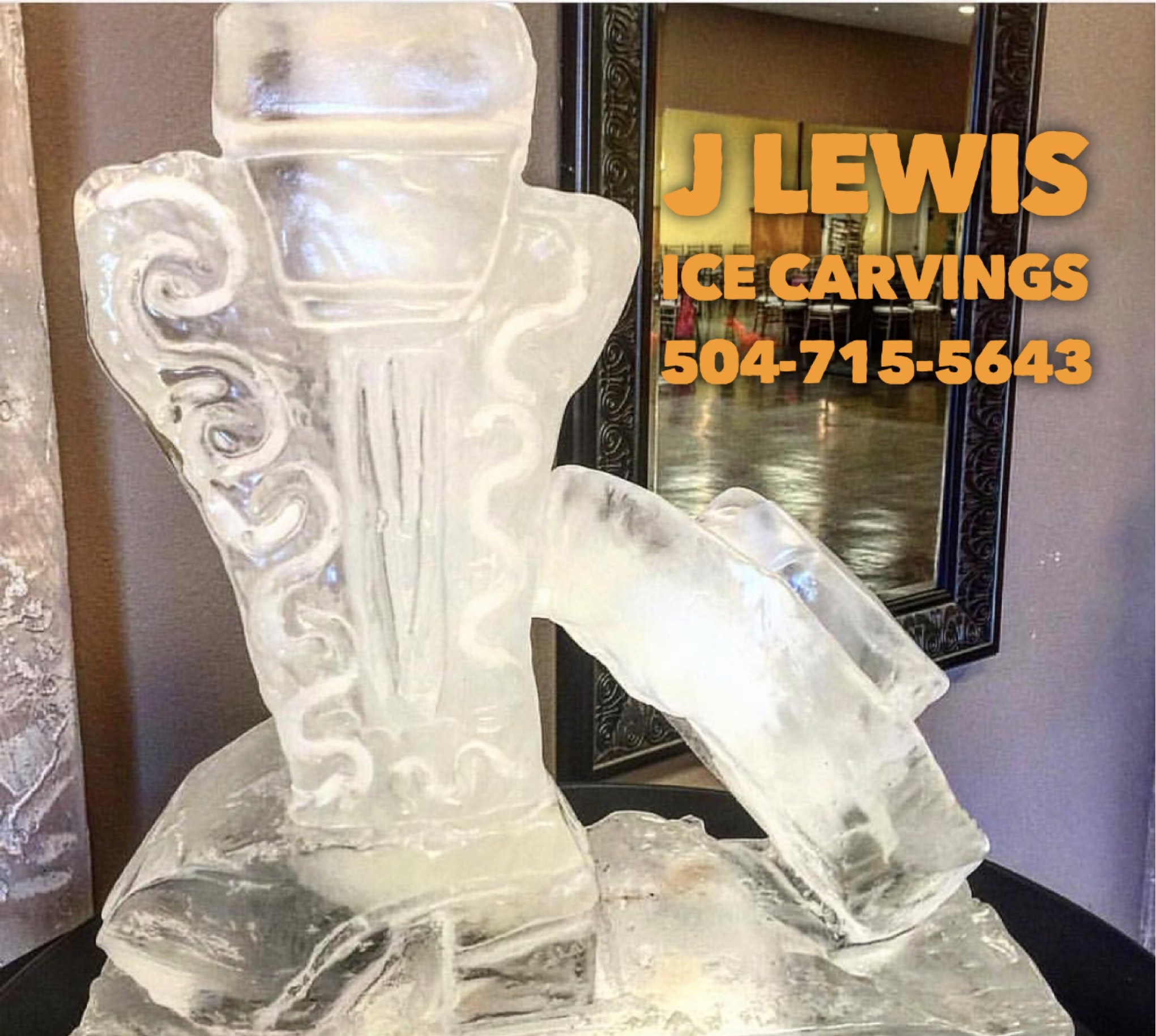 Cowboy Hat and Boot Ice Sculpture by J Lewis Ice Carvings
