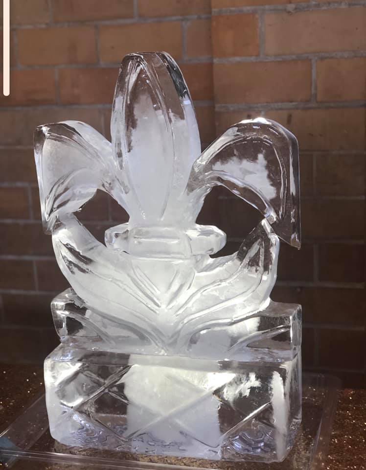 Fleur De Lis Ice Sculpture by J Lewis Ice Carvings
