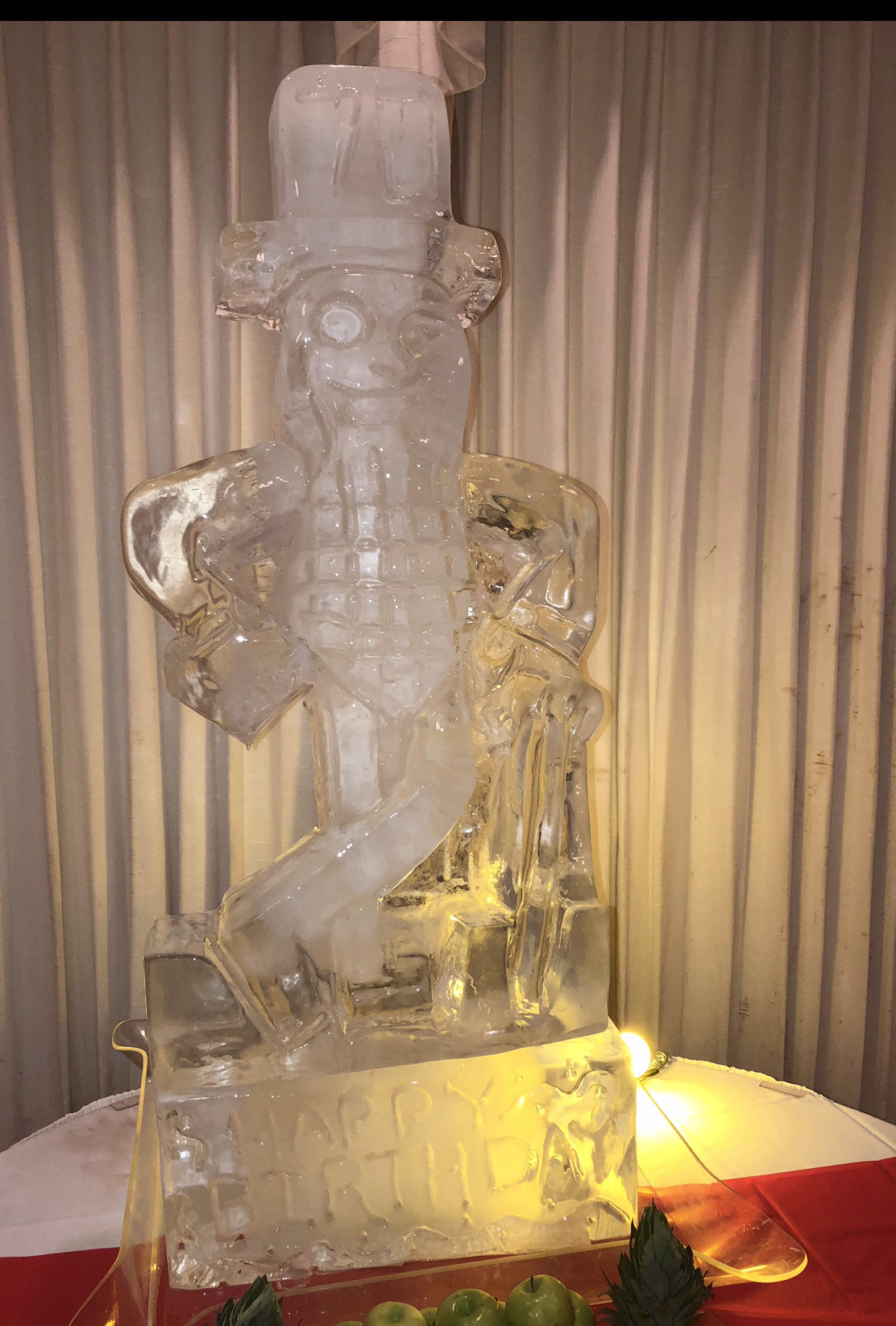 Mr. Peanut Ice Sculpture by J Lewis Ice Carvings