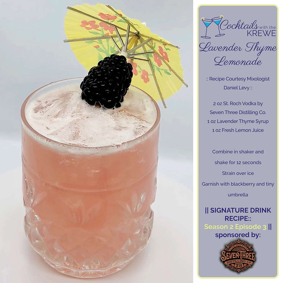 Lavender Thyme Lemonade recipe featuring Seven Three Distilling Co's St. Roch Vodka