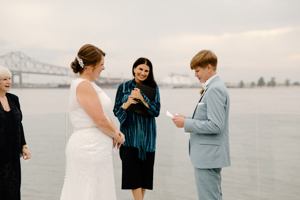 wedding ceremony on Mississippi Riverfront