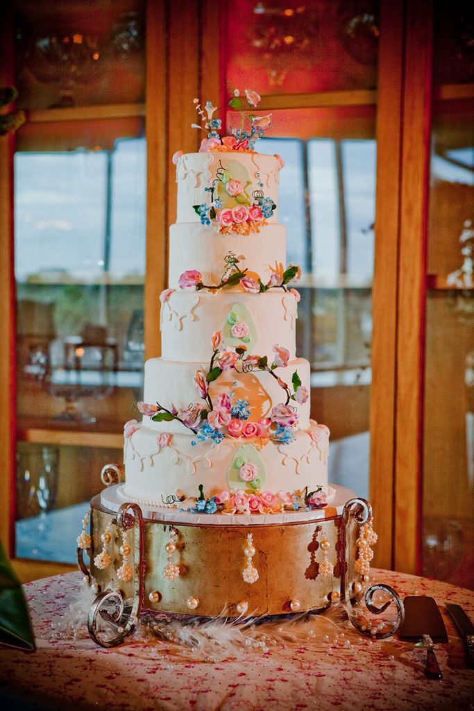 Floral Wedding Cake by Gambino's Bakery | Photo by: Images by Robert T
