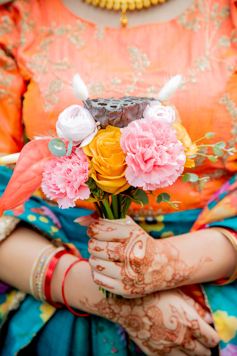 Bridesmaid with henna
