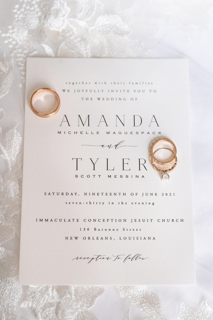 wedding invitations with gold wedding rings