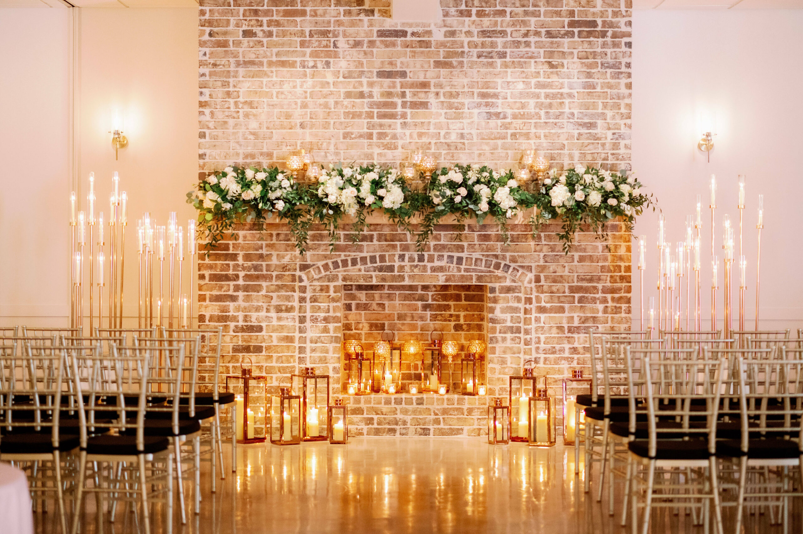 The Moore ballroom fireplace | Photo by Mike Lirette Photography