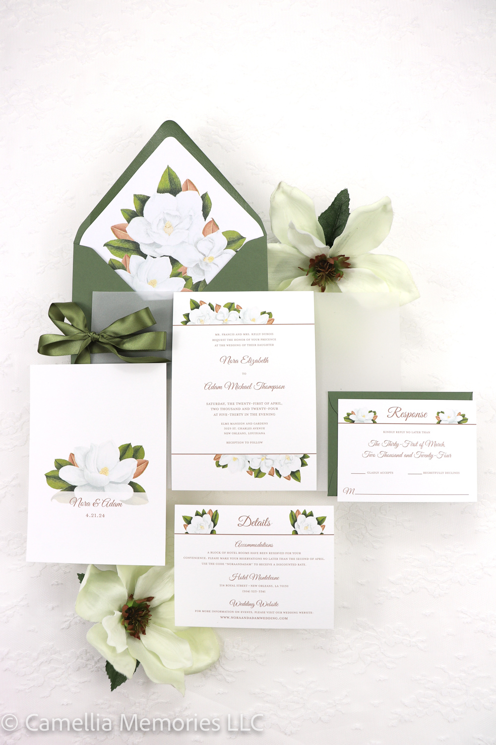 Magnolia Invitation Suite by Camellia Memories