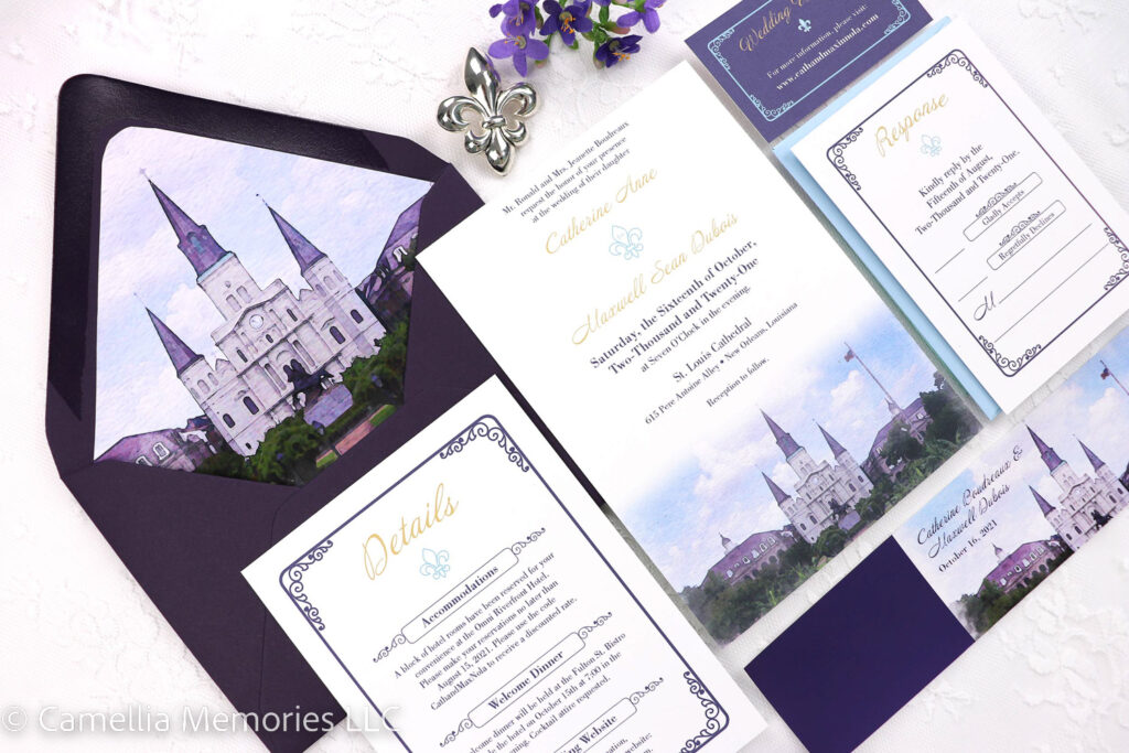 St. Louis Cathedral wedding invitation
