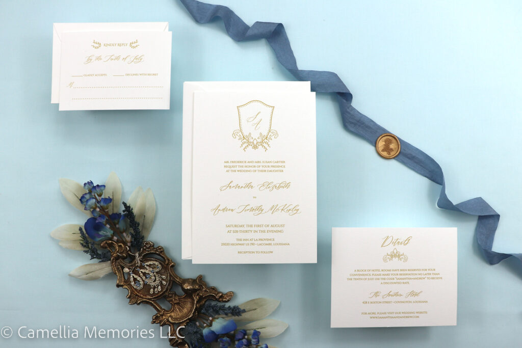 Elegant Monogram wedding invitation suite