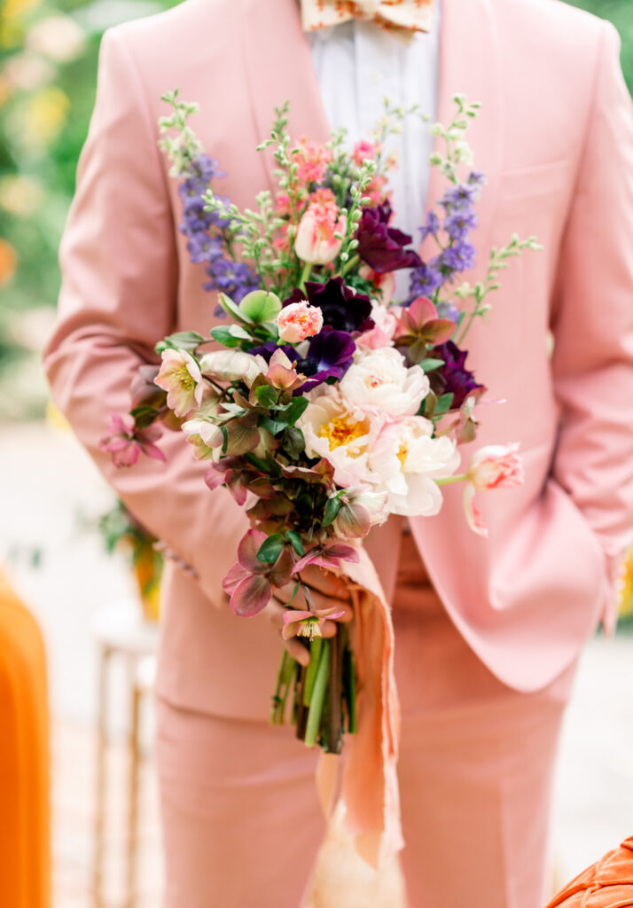 colorful hand-tied bridal bouquet