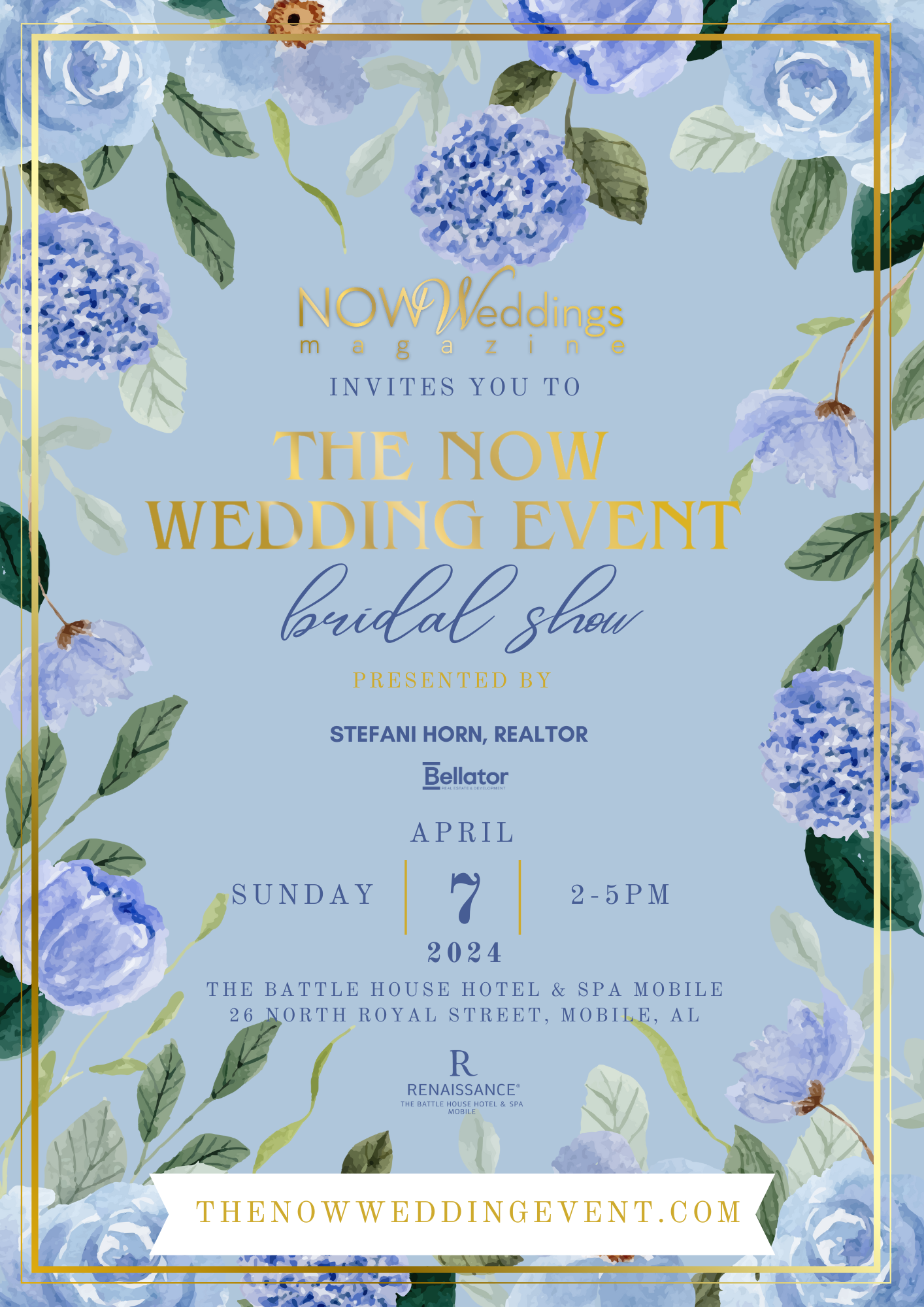 April 7, 2024 NOW Wedding Event Bridal Show at The Battle House Hotel & Spa in Mobile, Alabama